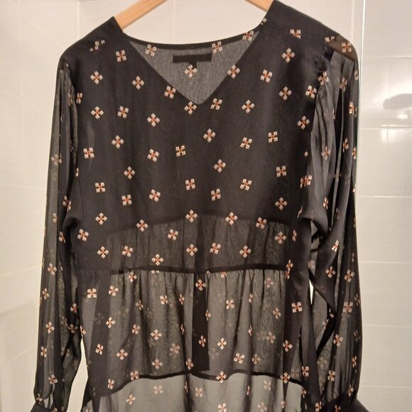 Maje Leona Geometric-print Chiffon Top - Picture 8 of 9